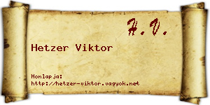 Hetzer Viktor névjegykártya